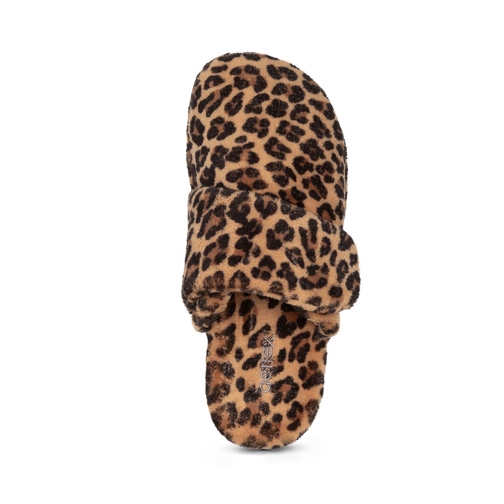 Aetrex Women's Mandy Closed Toe Slippers - Leopard | USA 8MU75KX